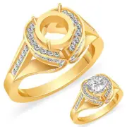1.00Ct Round Diamond Engagement Wedding Setting Ring 14k Gold Yellow F VS1 Heart