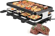 Electric Smokeless Grill, 1300W Multifunctional Barbecue Machine, Removable Non-Stick Grill Plate, Table Double Layer Griddle for Home Camping Party Outdoor