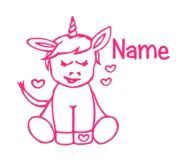 Personalised Girls Unicorn Name Door Decal Sticker Custom Made Wall Bedroom Pink