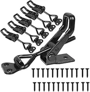 6 Pack Adjustable Toggle Clamp, Black Pull Latch Clamp,Heavy Duty Toggle Latch Hasp Clamp,4001 Lockable Quick Release Pull Latch Metal Draw Latch for Door, Box Case Trunk, Smoker Door, Jig