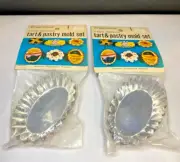NOS 2 Unopened Packages Progressus Tart & Pastry Metal Mold Sets 1972 W. Germany