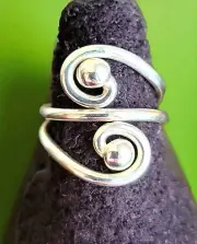 Erick's Sterling Silver Encounter Beaded Ring Size 7 Taxco.925