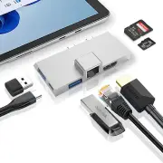Bakeey 7-in-1 Dual Type-C Hub Docking Station for Microsoft Surface Pro 9 8 X with USB3.0*2 / PD Type-C / 4K HD / RJ45 /