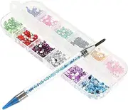 Baluue 1 Set Diamond Picture Pen Rhinestone for Nails Gemstone Beads Crystals Beads Rhinestones Picker Gem Beads Colorful Rhinestones Color Beads Flatback Rhinestones Jewelry Kits Blue