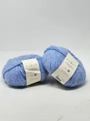 ROWAN BRUSHED FLEECE - MERINO WOOL ALPACA - Light Blue - 230 Yds 100g- Lot Of 2