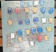 Benjamin Parker Abstract Tongues Multimedia Canvas 16x16” Authentic Certificate