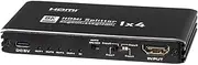 MAXTRACK 8K HDMI Splitter 1in4out - CS26-4L, HDMI Switch with Intelligent EDID Management, 8K@60Hz, 4K@120Hz, HDR10+, Dolby TrueHD, Plug & Play, HDMI Adapter for 4 Monitors or TVs