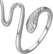 [VALICLUD] 1pc Wrapped Snake Ring Snake Belly Ring Antique Snake Ring Rings Mens Jewlery Adjustable Ring Snake Open Ring Party Jewelry Snake Belly Button Ring Vintage Snake Silver