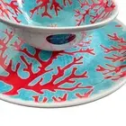 New 12 Piece Cynthia Rowley Coral Reef MELAMINE Cereal Bowls Dinner Plates Ocean