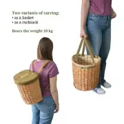 Mushroom Picking Backpack, Big & Small Wicker Baskets, Foraging Backpacks