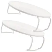 2 Pcs Microwave Stacker Air Fryer Shelf Oven Organizer Space