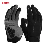 在飛比找蝦皮購物優惠-Boodun博頓防滑減震騎行手套 成人黑色全指腳踏車手套戶外