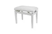 Crown Timber Trim Height Adjustable Piano Stool (White)