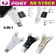 4-in-1 Media Transfer with Memory Card USB TF Micro SD Card Reader For IPhone AU