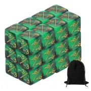 24Pcs Magic Dice Counters, Acrylic D6 Life Counter Token Dice Set, Green & Black