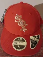 Cooperstown Orange New Era 59Fifty Chicago White Sox Cap Size 7 3/4 USA NWT MLB