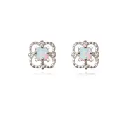 Culturesse Aeliana 6mm Dainty Stud Earrings Sterling Silver Natural Solid Opal