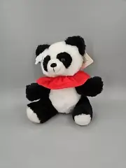 Vintage Russ Panda Luv Pets Plush Black White with Tag VTG 9"