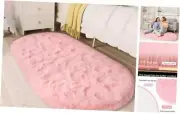 Fluffy Bedroom Rug Shaggy Area Rug for Bedroom Bedside, Soft 2.6' x 5.3' Pink