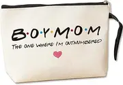 Jztco Boy Mom, Baby Shower Gifts for Mom First Time, Christmas Birthday Unique Thanksgiving Funny Mothers Day, New Mom to Be - Boy Mom The One Where I'm Outnumbered ?Boy Mom Makeup Bag
