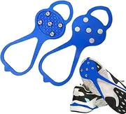 [Generic] Ice Shoes Grippers | 5 Tooth Ice Spikes for Shoes - Anti Slip Snow Grips, Ice Fishing Cleats, Non Slip Rubber Gripper Over Shoes &
