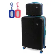 GAP Large Hard-Shell Luggage & Mini Beauty Travel Case Set w/ Tag Black