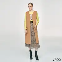 在飛比找momo購物網優惠-【iROO】限量版外套式羊毛長背心