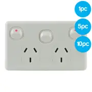 Double Power Point 10A with Extra Switch 16A White GPO Outlet AS/NZS Approved