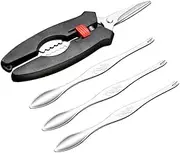 LABRIMP Crab Cracker Set 4pcs Crab and Lobster Opening Tools Seafood Opening Scissors Picks Kit