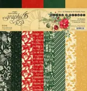 Merry & Bright - Graphic 45 - 12x12 Patterns & Solids Paper Pack 16/pk Christmas