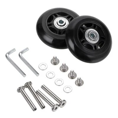 OwnMy 75 x 24mm Luggage Suitcase Replacement Wheels, Rubber Swivel Caster Whe...