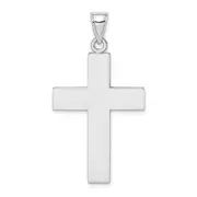 14k White GoldWhite Gold Large Block Cross w/Open Back Charm