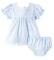 [La Coqueta] La Coqueta Baby Zoe striped dress and bloomers set M 12 blue