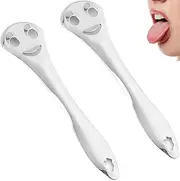 MTSDM 2 Pack Tounge Scrapers, Portable Stainless Steel Tongue Cleaner, Prevent bad breath Reduce Bad Breath Metal Mouth Clean Tongue Scrapers, Help Your Oral Hygiene Fresher Breath in for Adults Kids