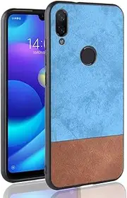 LYX Shockproof Color Matching Denim PC + PU + TPU Case for Xiaomi Redmi 7 (Black) Shockproof (Color : Blue)