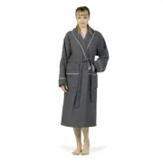 Linum Home Textiles Luxury 100% Turkish Cotton Unisex Bathrobe S/M Dark Grey