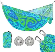 Blue-Green Tie-dye 330lb Capacity Hammocks for Camping with Portabl Carry Bag Rope Hammock for Outside Patio Garden Bases para hamacas para adultos