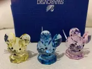 Swarovski 5243778 Replica Mouse Set of 3 Crystal Figurines NEW