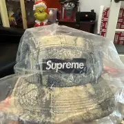 Supreme Denim Camp Cap Hat Adjustable Box Logo New OSFA StrapBack Washed Denim
