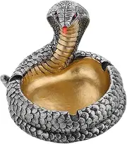 OSOLADY Snake Shaped Resin Ashtray Realistic Lifelike Design for Outdoor Decor Unique Creative Photo Prop Handpainted Halloween Party Accessory Ash Holder
