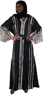 [HD] African Women Summer Maxi Dress Dubai Cover Up Kaftan Chiffon Abaya with Beads
