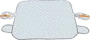 Nayubo Car Windshield Snow Cover for Ice and Snow Magnetic Windshield with Side Mirror Cover Winter Protection Waterproof Windproof Sunshade Cover for Most Cars (Silver)