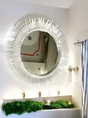 24" Selenite Bathroom Living Room Wall Mirror Luxury Bedroom Mirror Hallway Deco
