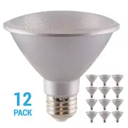 12 Pack S29422 60° LED Bulb 12.5W 75W PAR30SN Short Neck Medium E26 Silver 3500K
