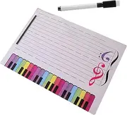 NUOBESTY Desktop Whiteboard Music Staff Dry Erase Board Light Portable Stave Board for Home Office