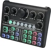 Live Sound Card External Voice Changer o Mixer BT Sound Mixer Board with Multiple Sound Effects Supports Phone Laptop Computer for Live Streaming Broadcast Recording Gaming Black One Size