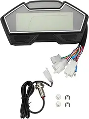 XTevu Motorcycle Digital Instrument Cluster, DC13.5V LCD Display, Speedometer Tachometer Fuel Gauge, Water Temperature Oil Gauge