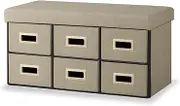 Iris Ohyama SST6H-76 3-Way Drawer Storage Box, 6 Drawers, Brown