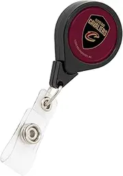 Desert Cactus Cleveland Cavaliers Retractable Badge Holder NBA ID Reel with Ticket Clip for Lanyard, Work, School & Office Access (Design C)