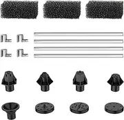 Solar Fountain Attachment Set, 8 DIY Effects Nozzle & 4 Fixers & 3 Filter Sponges, Can Be Used on Various Solar Floating Solar Pond Pump Pump
